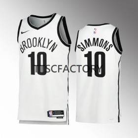 Maillot NBA Brooklyn Nets Ben Simmons 10 Nike 2022-23 Association Edition Blanc Swingman - Homme